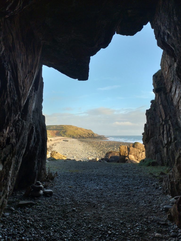 View from inside St Ninian's Cave.